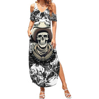 Skull Cowboy Summer Maxi Dress Out Law - Wonder Print Shop