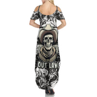 Skull Cowboy Summer Maxi Dress Out Law - Wonder Print Shop
