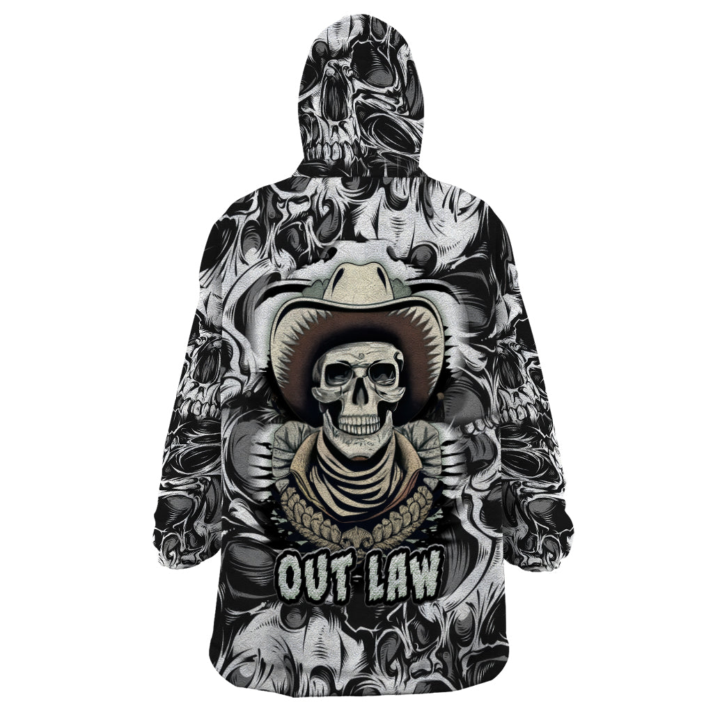 Skull Cowboy Wearable Blanket Hoodie Out Law - Wonder Print Shop