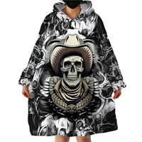 Skull Cowboy Wearable Blanket Hoodie Out Law - Wonder Print Shop