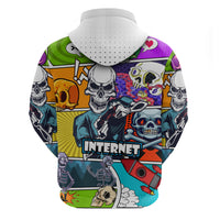 Comic Skull Hoodie Pop Art Cartoon Skull Funny - Wonder Print Shop