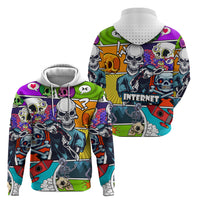Comic Skull Hoodie Pop Art Cartoon Skull Funny - Wonder Print Shop