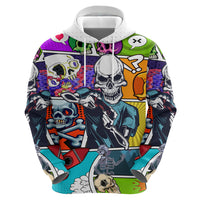 Comic Skull Hoodie Pop Art Cartoon Skull Funny - Wonder Print Shop