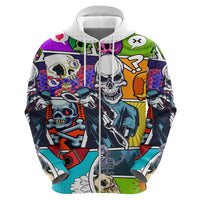 Comic Skull Hoodie Pop Art Cartoon Skull Funny - Wonder Print Shop
