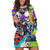 Comic Skull Hoodie Dress Pop Art Cartoon Skull Funny - Wonder Print Shop
