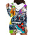 Comic Skull Hoodie Dress Pop Art Cartoon Skull Funny - Wonder Print Shop