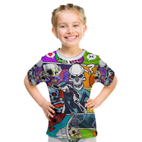 Comic Skull Kid T Shirt Pop Art Cartoon Skull Funny - Wonder Print Shop