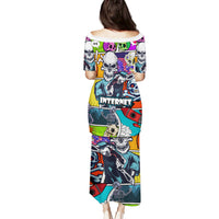 Comic Skull Puletasi Pop Art Cartoon Skull Funny - Wonder Print Shop