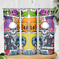 Comic Skull Skinny Tumbler Pop Art Cartoon Skull Funny - Wonder Print Shop