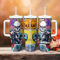 Comic Skull Tumbler With Handle Pop Art Cartoon Skull Funny - Wonder Print Shop