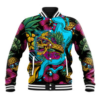 Pineapple Skull Baseball Jacket Sumer Time - Wonder Print Shop