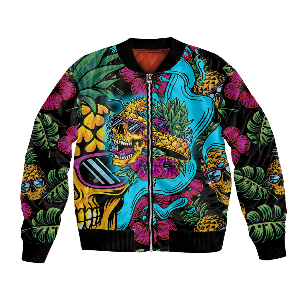 Pineapple Skull Bomber Jacket Sumer Time - Wonder Print Shop