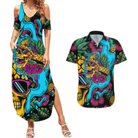 Pineapple Skull Couples Matching Summer Maxi Dress and Hawaiian Shirt Sumer Time - Wonder Print Shop