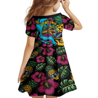 Pineapple Skull Family Matching Off Shoulder Long Sleeve Dress and Hawaiian Shirt Sumer Time - Wonder Print Shop