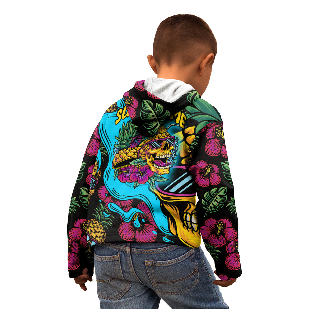 Pineapple Skull Kid Hoodie Sumer Time - Wonder Print Shop