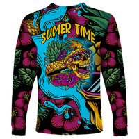 Pineapple Skull Long Sleeve Shirt Sumer Time - Wonder Print Shop