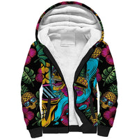 Pineapple Skull Sherpa Hoodie Sumer Time - Wonder Print Shop