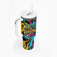 Pineapple Skull Tumbler With Handle Sumer Time - Wonder Print Shop