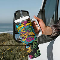 Pineapple Skull Tumbler With Handle Sumer Time - Wonder Print Shop
