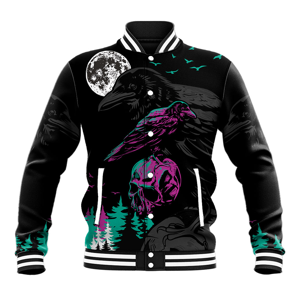 Crow Skull Baseball Jacket My Mascot Is The A Crow - Wonder Print Shop