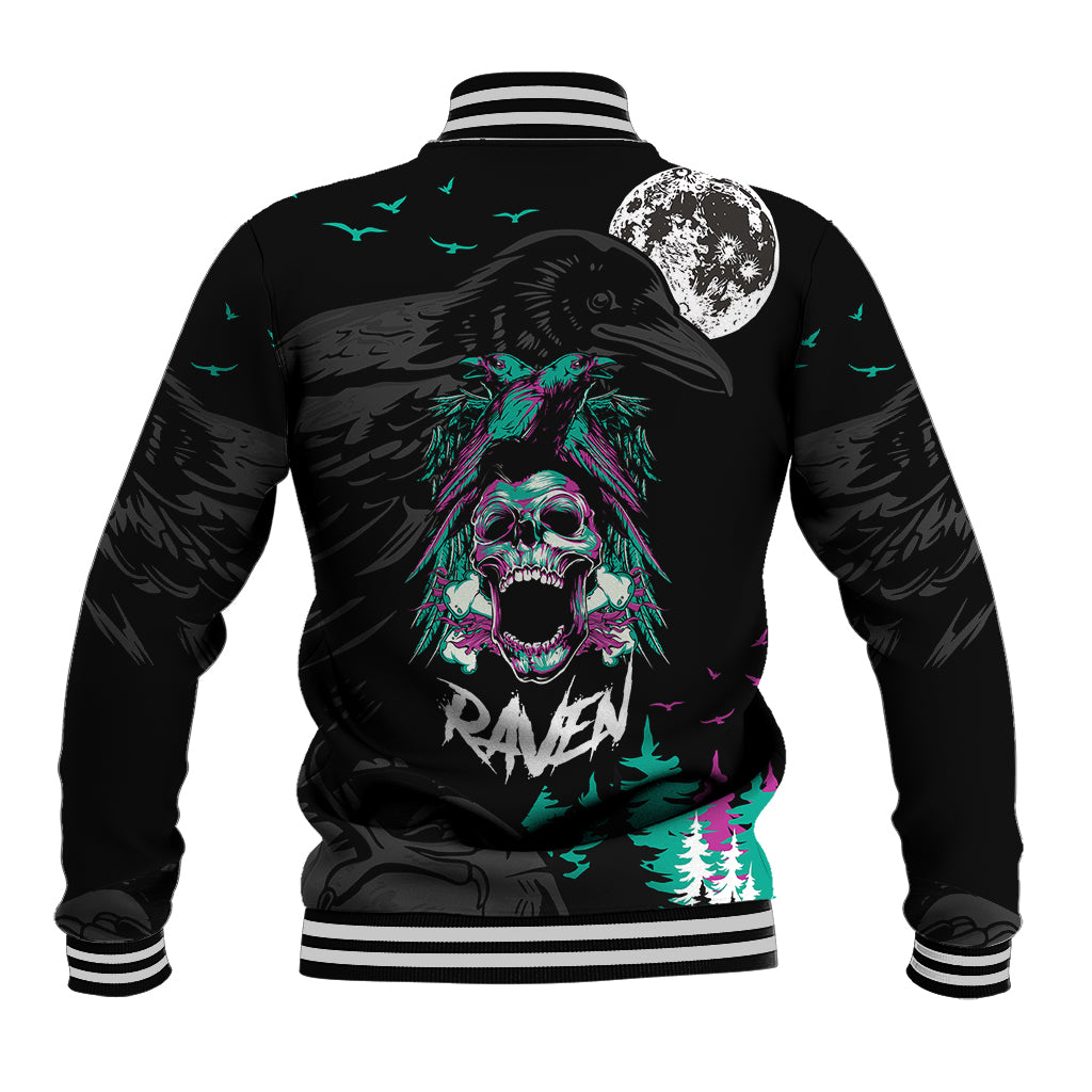Crow Skull Baseball Jacket My Mascot Is The A Crow - Wonder Print Shop