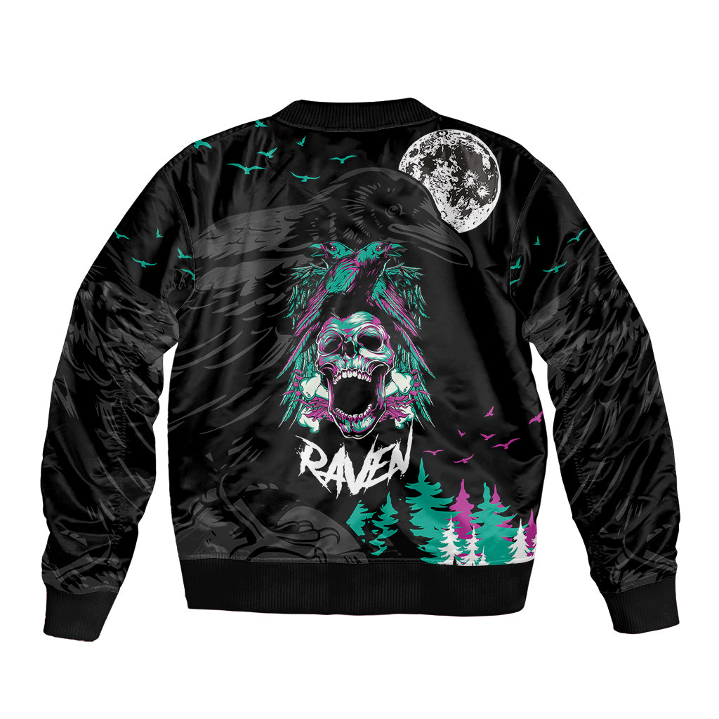 Crow Skull Bomber Jacket My Mascot Is The A Crow - Wonder Print Shop