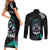 Crow Skull Couples Matching Short Sleeve Bodycon Dress and Long Sleeve Button Shirts My Mascot Is The A Crow - Wonder Print Shop