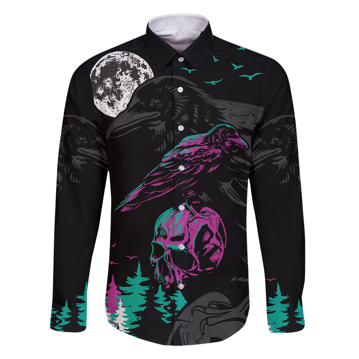 Crow Skull Family Matching Mermaid Dress and Hawaiian Shirt My Mascot Is The A Crow - Wonder Print Shop