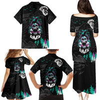 Crow Skull Family Matching Puletasi Dress and Hawaiian Shirt My Mascot Is The A Crow - Wonder Print Shop