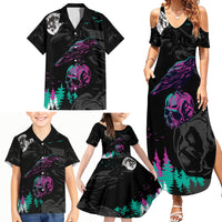 Crow Skull Family Matching Summer Maxi Dress and Hawaiian Shirt My Mascot Is The A Crow - Wonder Print Shop