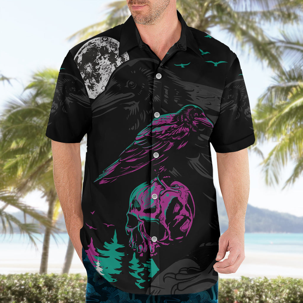 Crow Skull Hawaiian Shirt My Mascot Is The A Crow - Wonder Print Shop