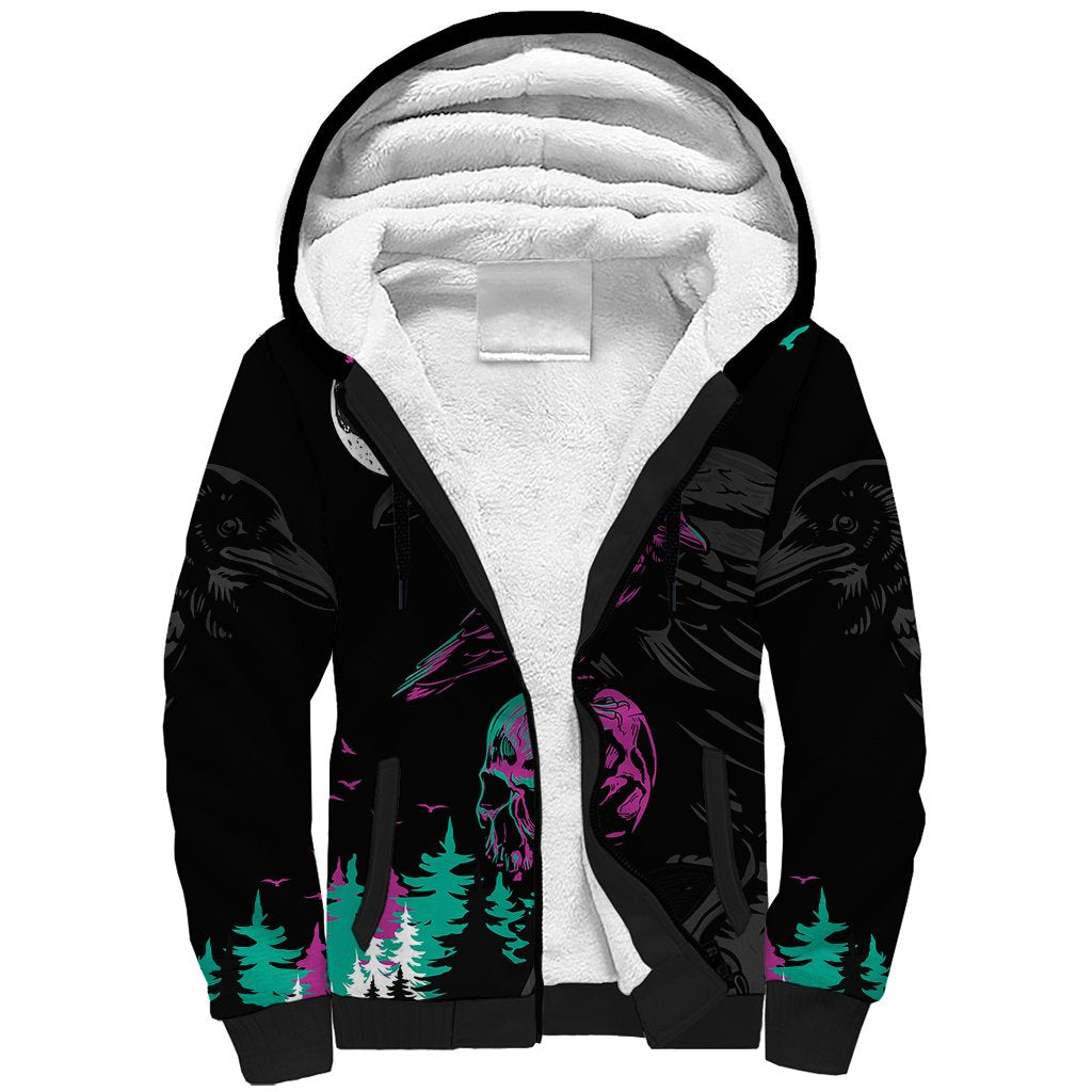 Crow Skull Sherpa Hoodie My Mascot Is The A Crow - Wonder Print Shop