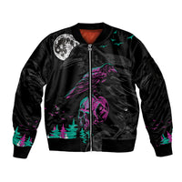 Crow Skull Sleeve Zip Bomber Jacket My Mascot Is The A Crow - Wonder Print Shop