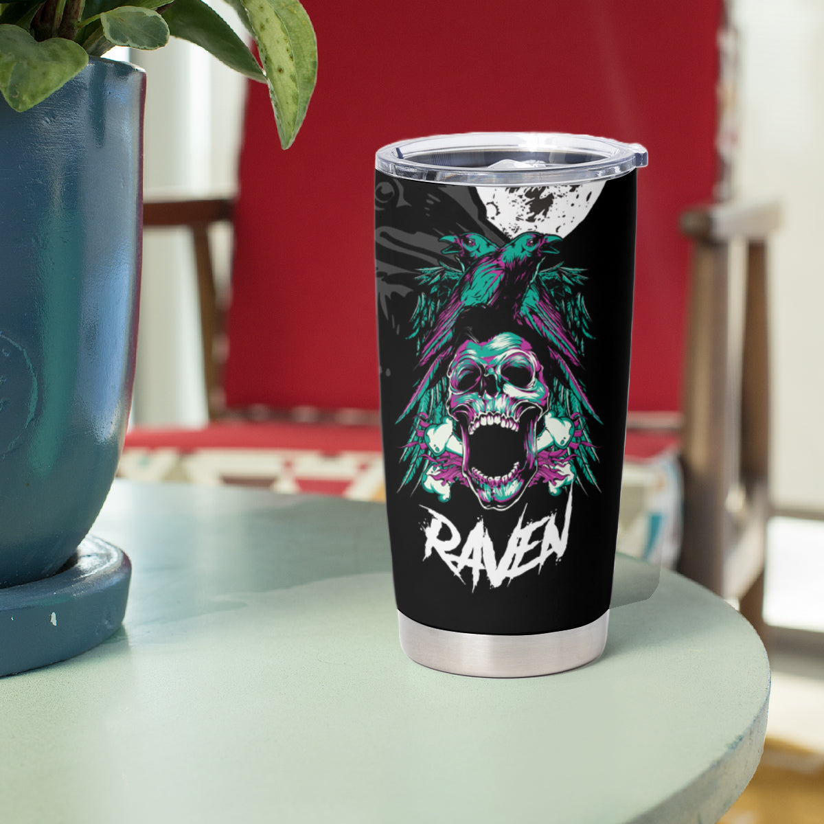 Crow Skull Tumbler Cup My Mascot Is The A Crow - Wonder Print Shop