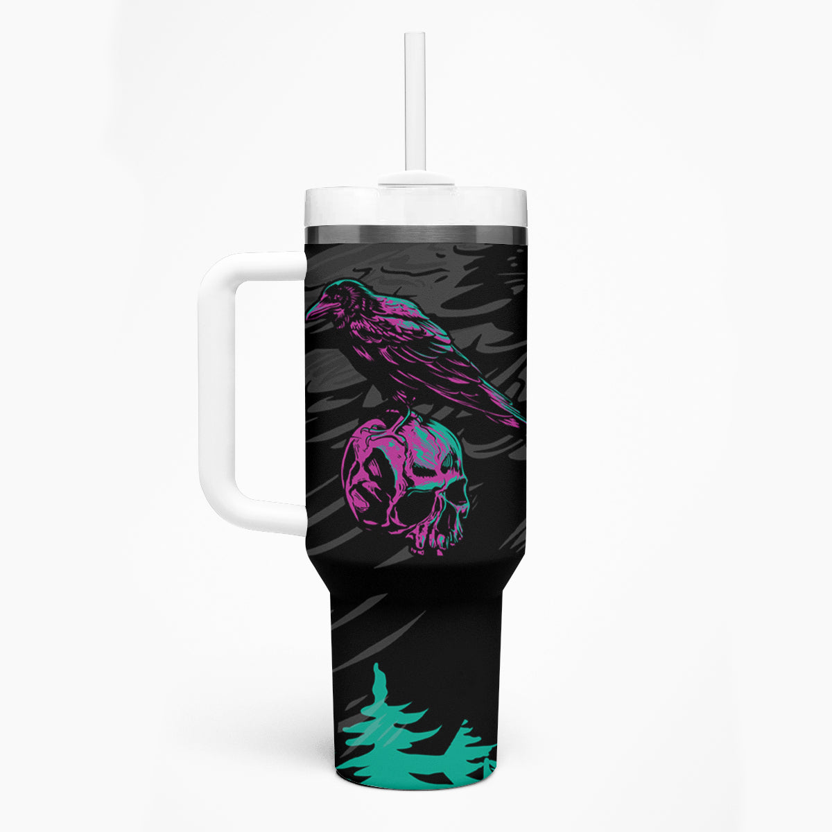 Crow Skull Tumbler With Handle My Mascot Is The A Crow - Wonder Print Shop