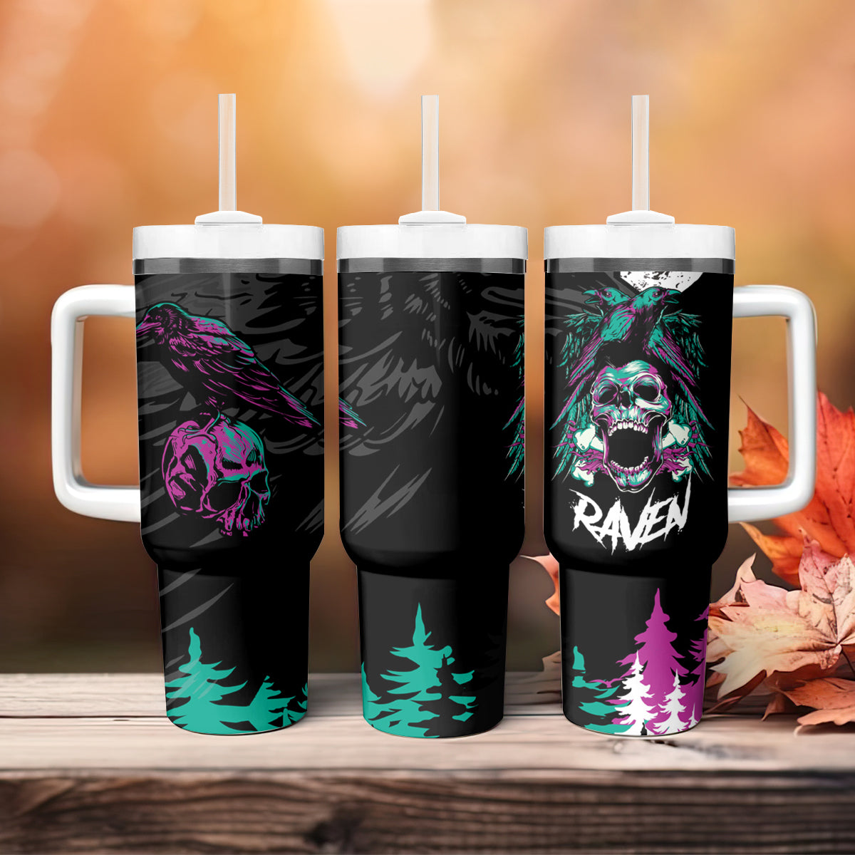 Crow Skull Tumbler With Handle My Mascot Is The A Crow - Wonder Print Shop