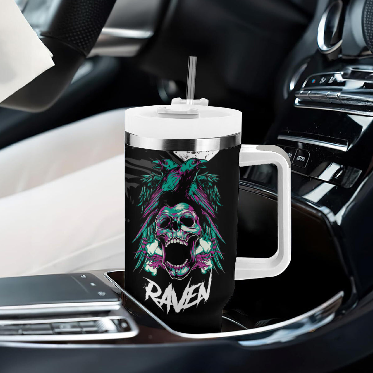 Crow Skull Tumbler With Handle My Mascot Is The A Crow - Wonder Print Shop