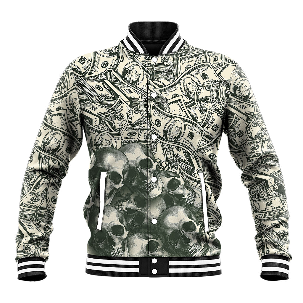 Skull Money Baseball Jacket The Money You Make Is A Symbol - Wonder Print Shop