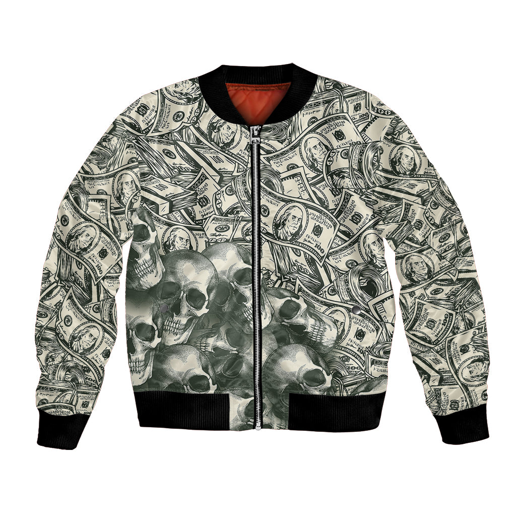 Skull Money Bomber Jacket The Money You Make Is A Symbol - Wonder Print Shop