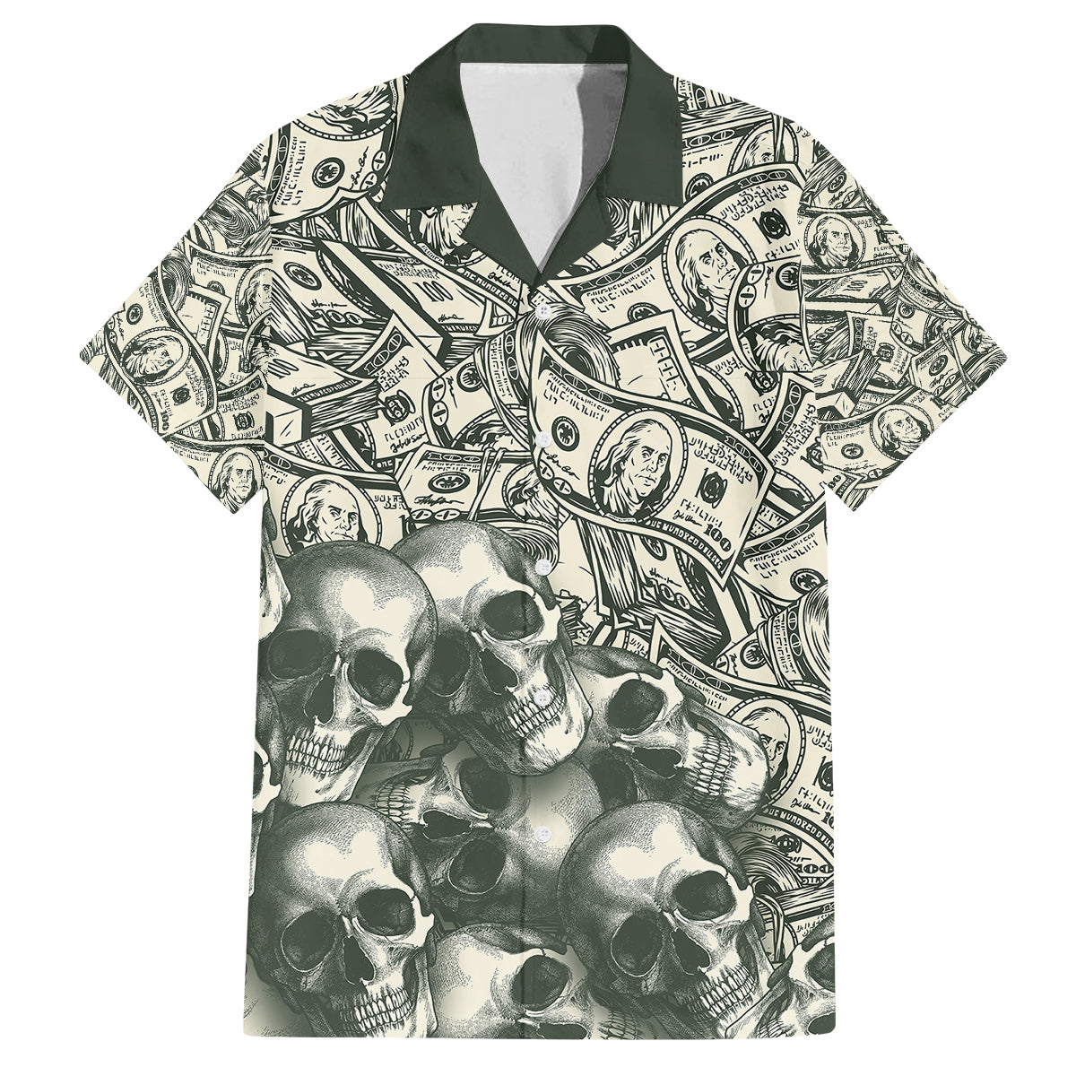 Skull Money Family Matching Long Sleeve Bodycon Dress and Hawaiian Shirt The Money You Make Is A Symbol - Wonder Print Shop