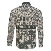 Skull Money Family Matching Off Shoulder Short Dress and Hawaiian Shirt The Money You Make Is A Symbol - Wonder Print Shop