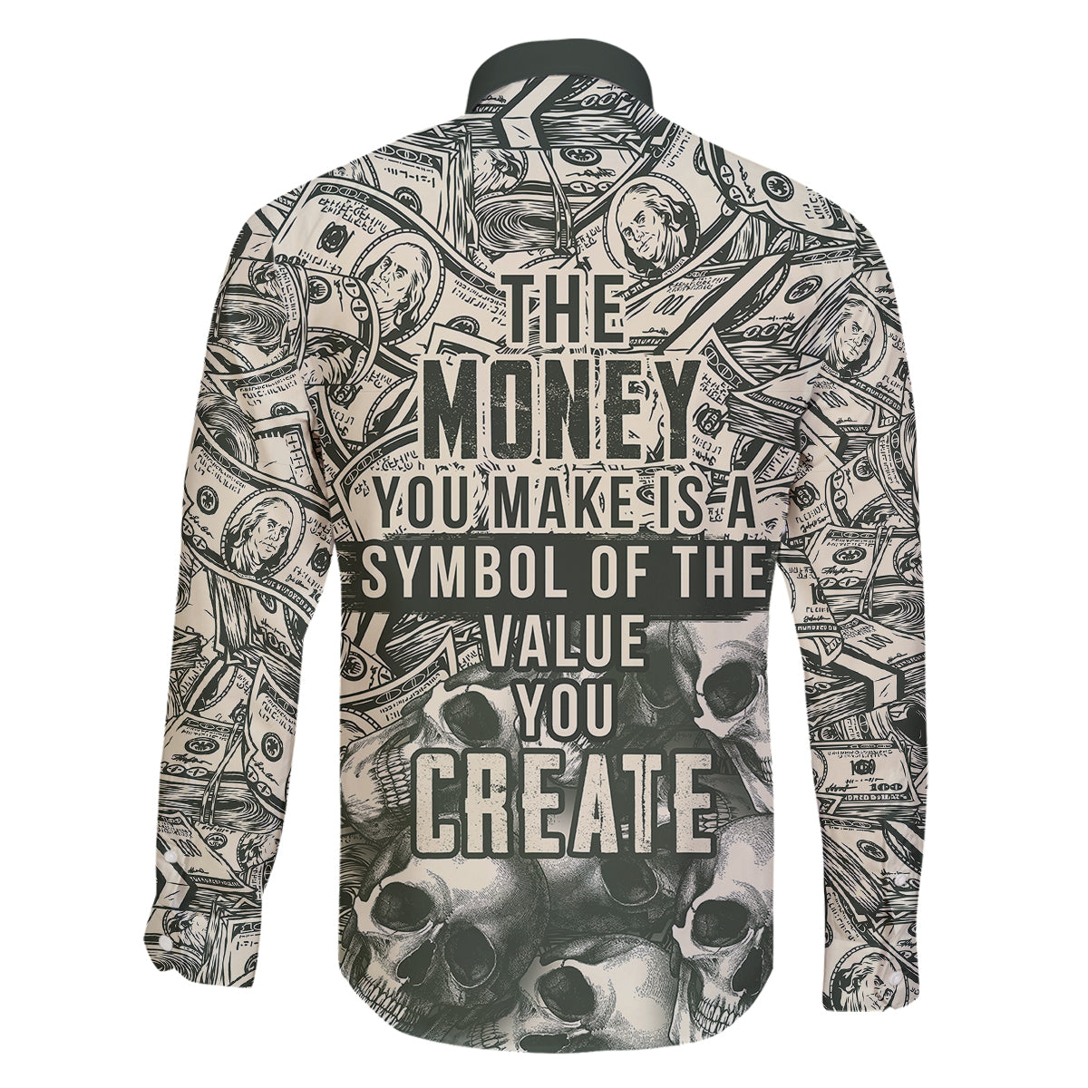 Skull Money Family Matching Short Sleeve Bodycon Dress and Hawaiian Shirt The Money You Make Is A Symbol - Wonder Print Shop