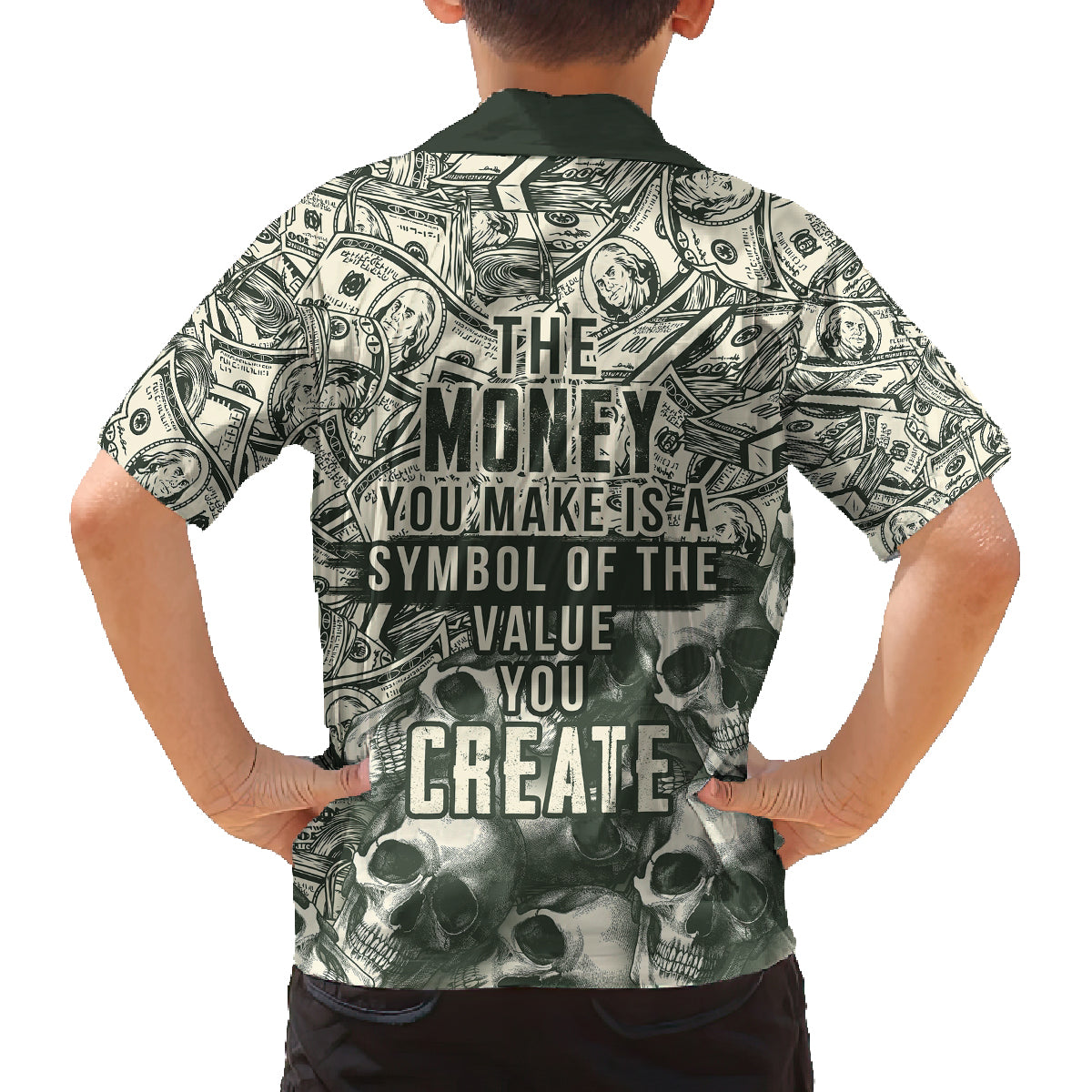 Skull Money Family Matching Summer Maxi Dress and Hawaiian Shirt The Money You Make Is A Symbol - Wonder Print Shop