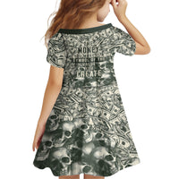 Skull Money Kid Short Sleeve Dress The Money You Make Is A Symbol - Wonder Print Shop