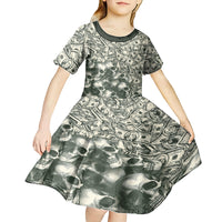 Skull Money Kid Short Sleeve Dress The Money You Make Is A Symbol - Wonder Print Shop