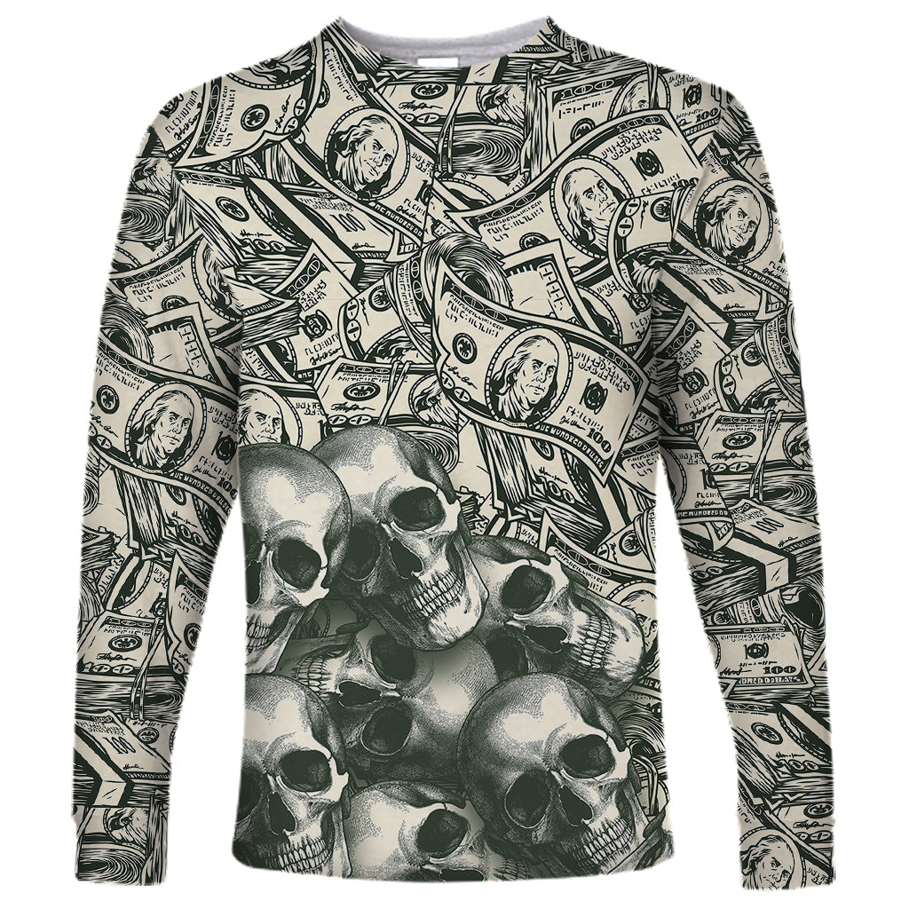 Skull Money Long Sleeve Shirt The Money You Make Is A Symbol - Wonder Print Shop