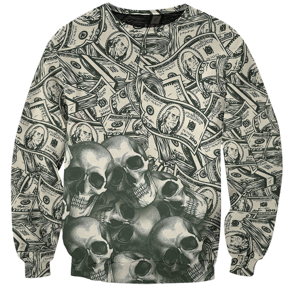 Skull Money Sweatshirt The Money You Make Is A Symbol - Wonder Print Shop