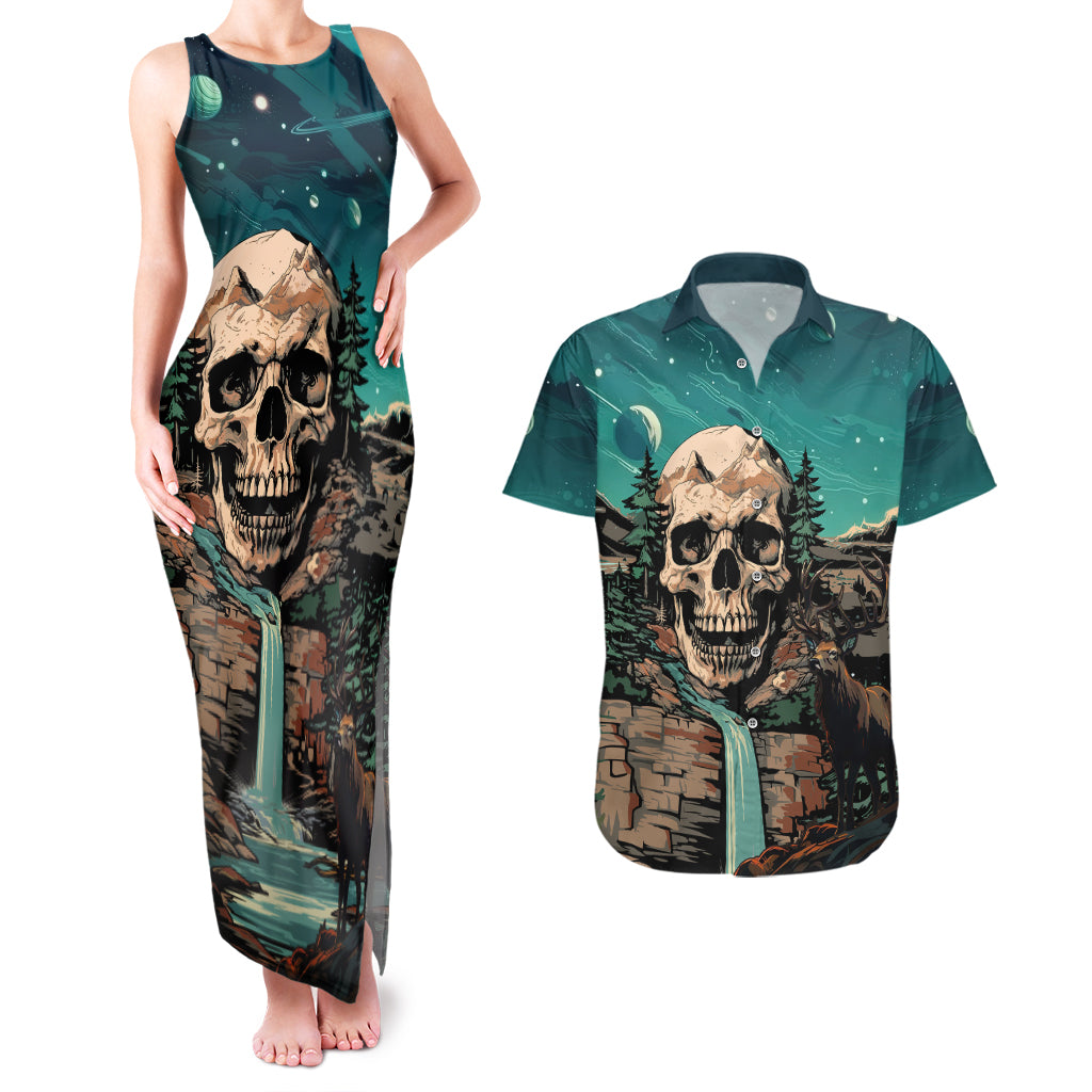 Skull Hunt Couples Matching Tank Maxi Dress and Hawaiian Shirt The Best Kine Of Raiser A Hunting - Wonder Print Shop