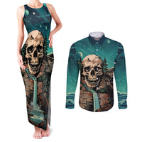 Skull Hunt Couples Matching Tank Maxi Dress and Long Sleeve Button Shirts The Best Kine Of Raiser A Hunting - Wonder Print Shop