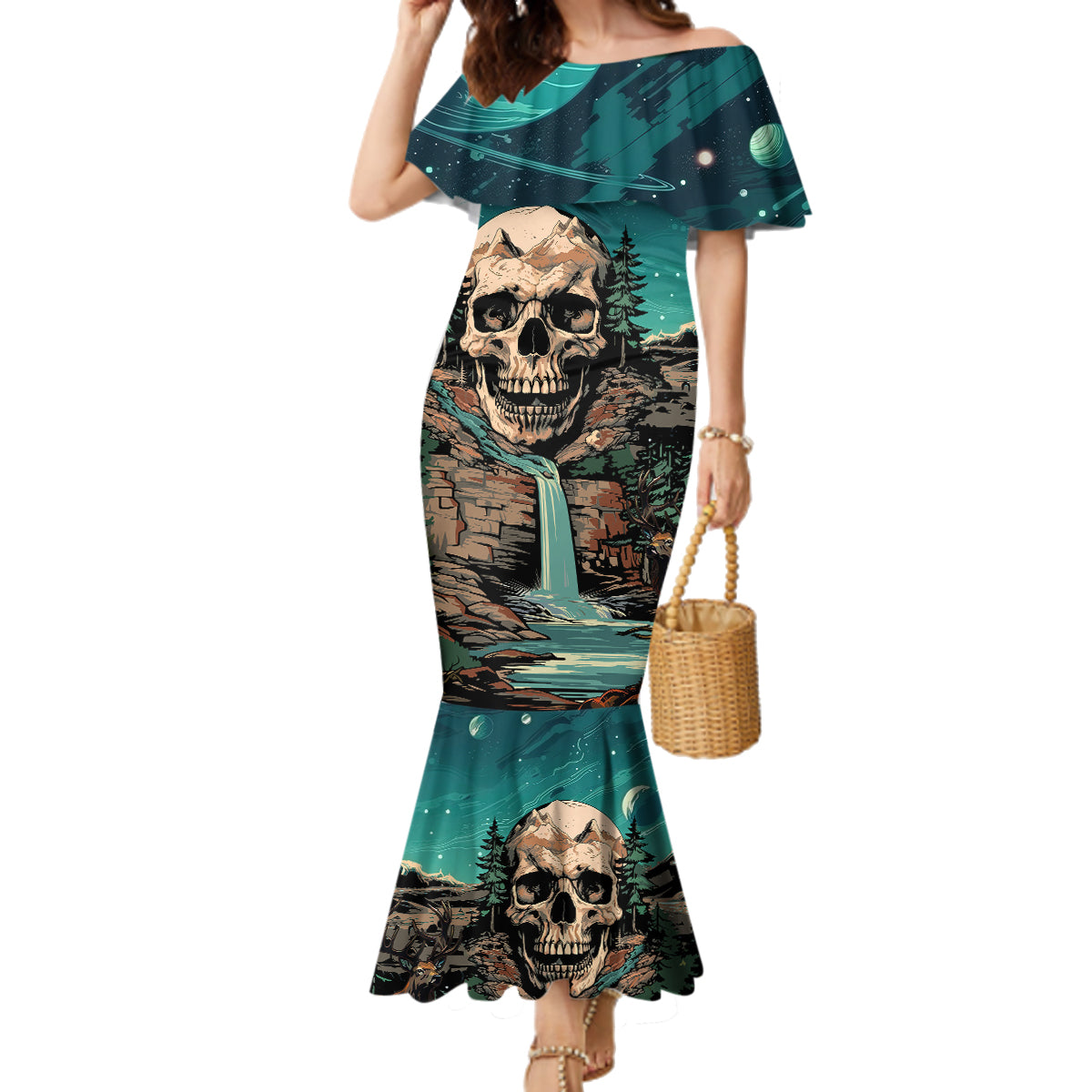 Skull Hunt Family Matching Mermaid Dress and Hawaiian Shirt The Best Kine Of Raiser A Hunting - Wonder Print Shop
